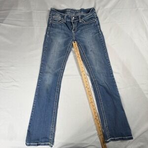 Miss Chic USA Embellished Denim Jeans Bootcut Blue Wash Women's